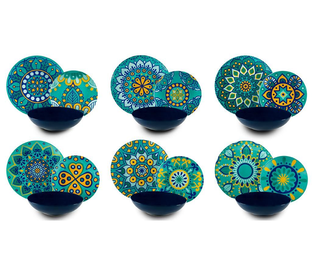 Set de masa 18 piese Mandala Mediterraneo – Excelsa, Multicolor Excelsa